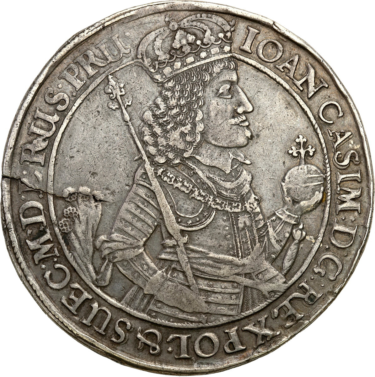 Jan ll Kazimierz. Dwutalar (2 talary) 1650, Gdańsk - RZADKOŚĆ
